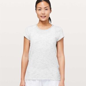 Lululemon Another Mile Short Sleeve - Tiger Space Dye Hail White